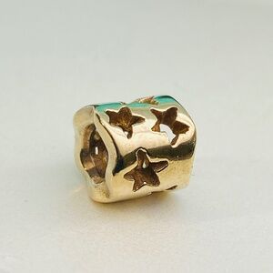 14k Yellow Gold Pandora Seeing Stars Bead Charm  750348 8mm Retired